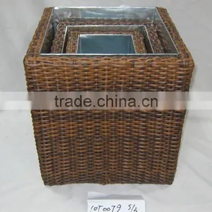 PE RATTAN WICKER PANTER POT HOME DECORATION thumbnail-1