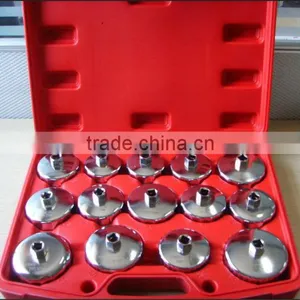 14 Pc's Cup Type Oil Filter Wrench With Chromed Autside- Car Repair Tools thumbnail-1