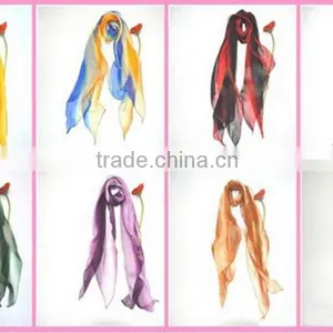 Hand Print Gradient Silk Scarf LS Eplus thumbnail-1