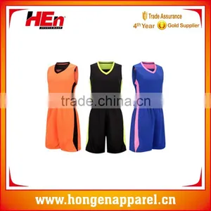 Hongen Apparel New Arrival Blank Sublimation Color American Basketball Jersey Latest Design 2016 thumbnail-1