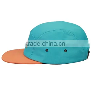 Custom Printed Strapback Hat Flat Brim Blank 5 Panel Cap thumbnail-3