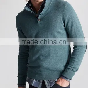 Wholesale Good Quality 100% Wool Sweater Design for Boys High Neck Navy Marl Sweater for Men(BKNM17) thumbnail-1
