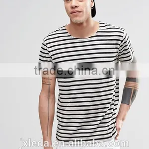 Cheap High Quality Striped Men Crew Neck T-shirt Manufacturers in China thumbnail-1