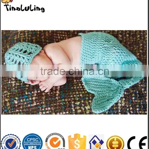 Tinalulling Cute Handmade Baby Mermaid Photography Props Costumes for Newborn thumbnail-1