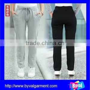 Wholesale Womens 100% Cotton Top Quality Custom Plain Sweatpants Causal Pants 2015 thumbnail-1