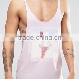 Custom Mens Overall Sublimation 100% Polyester Stringer Fitness Gym Singlets thumbnail-5