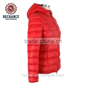 New Fashion Slim Winter Hoody Red Ultralight Women Goose Down Jacket W1097 thumbnail-3