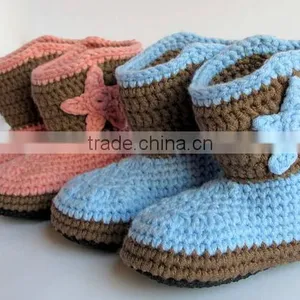 Newborn Baby Crochet Cowboy Boots Photo Prop thumbnail-3