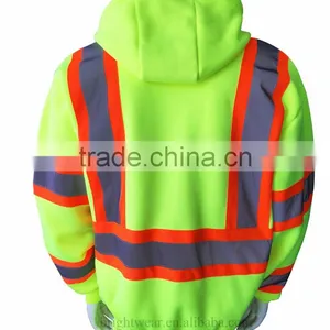 100%polyester Inner Brush Fleece hi Vis Sweatshirt ANSI CLass 3 thumbnail-2