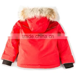 2017 OEM New Style Children's Clothing Hooded Custom Kids Winter Fur Jackets Wholesale in China thumbnail-5