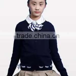 New Arrival Girls 100% Cotton School Uniform Long Sweater thumbnail-1
