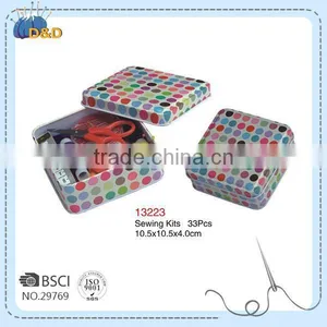 D&D Multipurpose Organizor For Home or Travel Square Sewing Tin Box Sewing Kit thumbnail-1