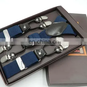 2017 Yiwu Longkang Wholesale Solid Color 6 Clips Suspenders Fashion Suspenders thumbnail-4