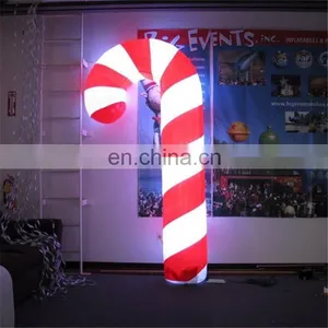 Christmas Decorations Air Blown Inflatable Christmas Candy Stick/ Candy Cane With LED Light thumbnail-1