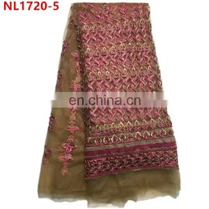 Newest French Lace Tulle Lace With Beads/high Quality Tulle Lace for African Parties thumbnail-5
