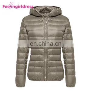 Long Sleeve Hoodie Fashion Women Ultra Light Duck Down Jacket For Winter thumbnail-1