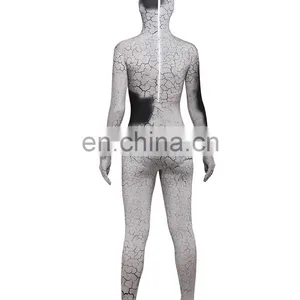 Gray Spandex Polyester Fullbody Second Skin Tight Zentai Suit Halloween Costume For Girl Woman thumbnail-5