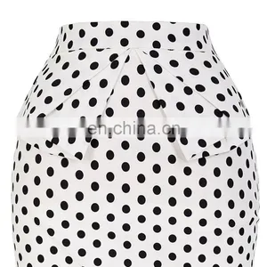 Grace Karin Occident Women's Hips-Wrapped Vintage Retro Cotton Polka Dots Skirt CL008928-9 thumbnail-4