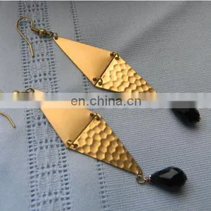 New Wholesale Brass Hammered Earring Cut Work Earrings thumbnail-1