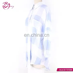 2017 New High Fashion One Piece Pink Free Size Checked Blouse for Girls thumbnail-6