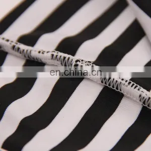Women's Elastic Headband Black and White Stripe Designed Criss Cross Headwrap Bandana Headwear Hair Wrap thumbnail-6