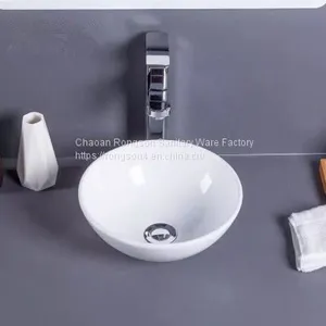 Tabletop Bathroom Thin New Ceramic Round White Color Wash Hand Factory Price Competitive China Basin thumbnail-1