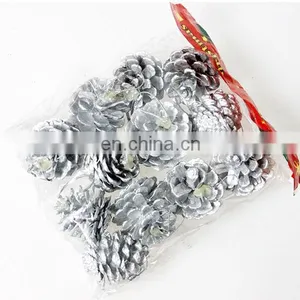 Natural Pine Cones for Decoration Christmas Tree Pendant Pine Cones Snow Color Pine Cones 6 Pcs thumbnail-3