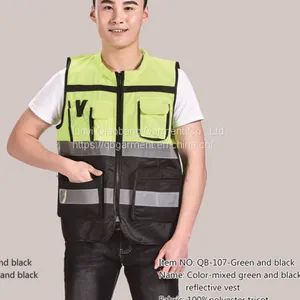 High Visibility Multi Pocket Doudle Color Work Reflective Safety Vest With Reflector Vest thumbnail-2