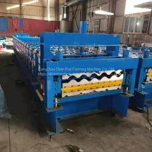 Bamboo Color Glazed Tile Trapezoidal Roof Sheet Roll Forming Machine thumbnail-2