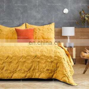 90gsm Washed Microfiber Bedding Set Bedspread With Embroidery Quilt Cover Bedding Set thumbnail-1