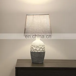 European Modern Design Vintage Ceramic Reading Lamp Grey Porcelain Table Lamp for Home Decor thumbnail-6