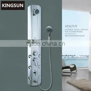 Wall Mounted Aluminum Alloy Body Massage Shower Column Shower Panel With Tub Spout thumbnail-1