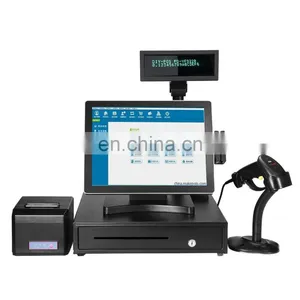 Restaurant All in One Pos pc 15 Inch Retail Touch Screen Pos Systems Cashier Register With POS Printer thumbnail-2