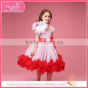 Fashion Styles Kids Party Dress Feather thumbnail-6