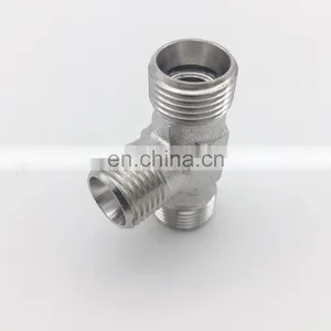 Male Hydraulic Hose Connection Reducing Tee y Pipe Fitting Connection Pipe thumbnail-4