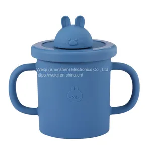 Weiqi Silicone Sippy Cups Animal Shape Kids Toddler Training Drinking Straw Cup With Lid thumbnail-3