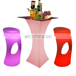 PE Led Bar Tables /Led PE Light Up Chair for Restaurant Discotheque Pub Used Glowing Bar Table thumbnail-2