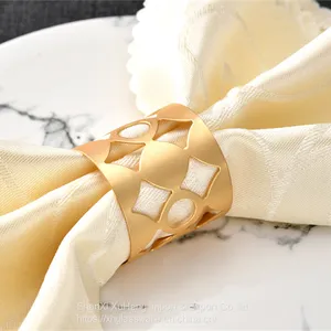 Amazon Best Selling Laser Cutting Round Napkin Holder Ring For Hotel & Restaurant Supplies Table Decoration thumbnail-3