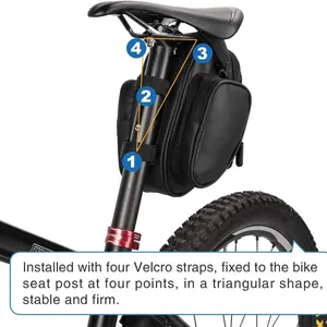 Bike Saddle Bag Water Bottle Holder Bicycle Under Seat Pack Storage Bag for Mountain Road Bicycle thumbnail-4