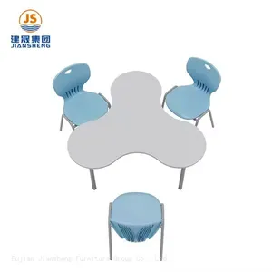 JS Best Selling Cloud Shape Student Classroom Desk Metal Frame Activity Training Table thumbnail-2