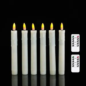 17.5cm Remote Control 3D Real Teardrop Plastic Led Taper Flameless Dinner Candle Light for Wedding Party Decoration thumbnail-1
