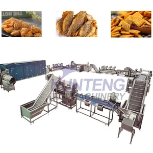 Fish Meat Skewers Chicken Deep Frying Machine Potato Chips Making Production Line EPC thumbnail-1