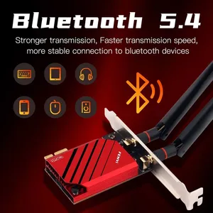 Network Wifi7 Card 802.11WiFi 7 FV-BE8800 BE200 Pcie Wireless Adapter Bluetooth 5.4 Tri-band 2.4G/5G/6GHz be For PC thumbnail-2
