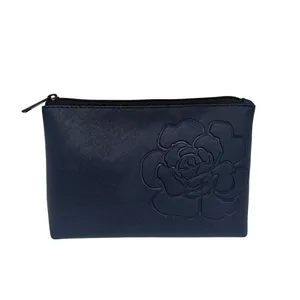 Embossed Rose PU Cosmetic Pouch thumbnail-2