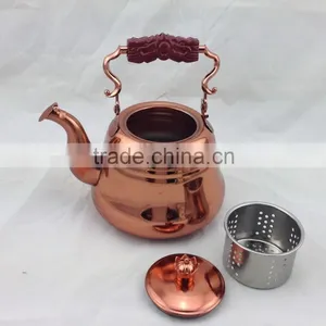 Stainless Steel Tea Pot 2.0L With Copper Color thumbnail-2