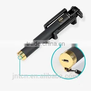 MINI Rechargeable 360 Degree Rotating Folding Phone Holder Monopod Bluetooth Selfie Stick QC22 thumbnail-3