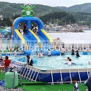 Frog Water Slide With Steel Frame Pool thumbnail-1