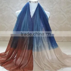 Wholesale New Design Autumn Fashion Gradient Cotton Glitter Woman Shawl thumbnail-4