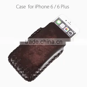 Fading Color Genuine Leather Cell Phone/Mobile Phone Weave Case/Tube for IPhone 6/6s for Lady/Women thumbnail-1
