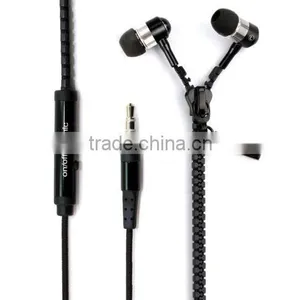 Hot Sale Good Quality Zipper Earphone for Mobile Phone, Wired Earphone Headphone With Volume Control, With Mic thumbnail-4